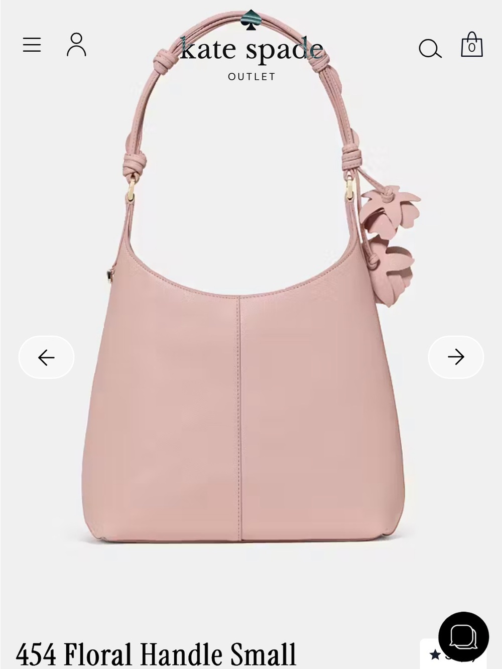 kate spade Blush Pink Floral-Handle Small Shoulder Bag NWT - Picture 4 of 8
